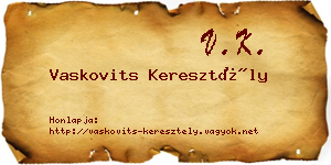 Vaskovits Keresztély névjegykártya